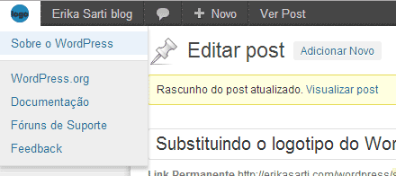 Logotipo personalizado na barra de ferramentas
